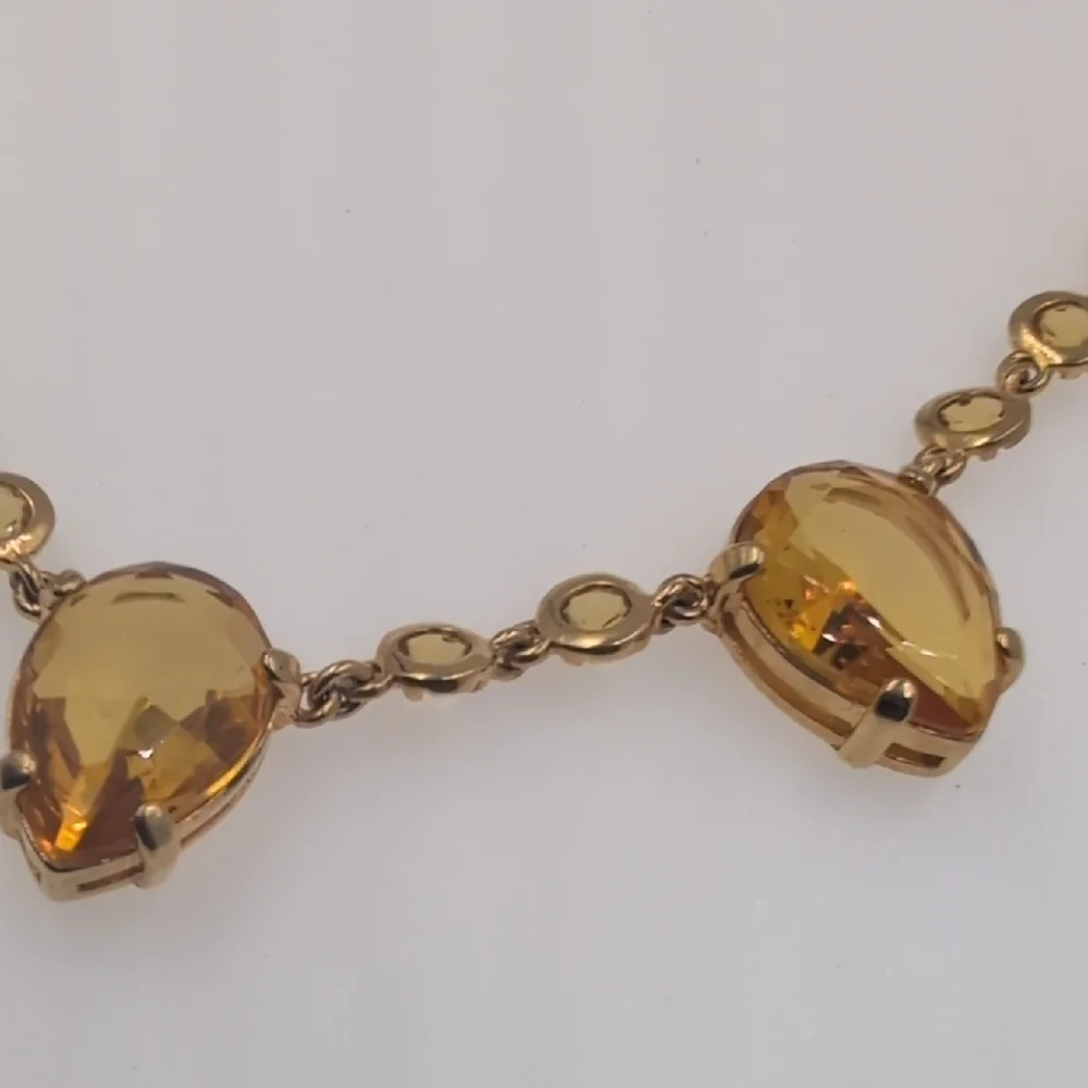 J. Crew Gold Necklace with Yellow Orange Gems